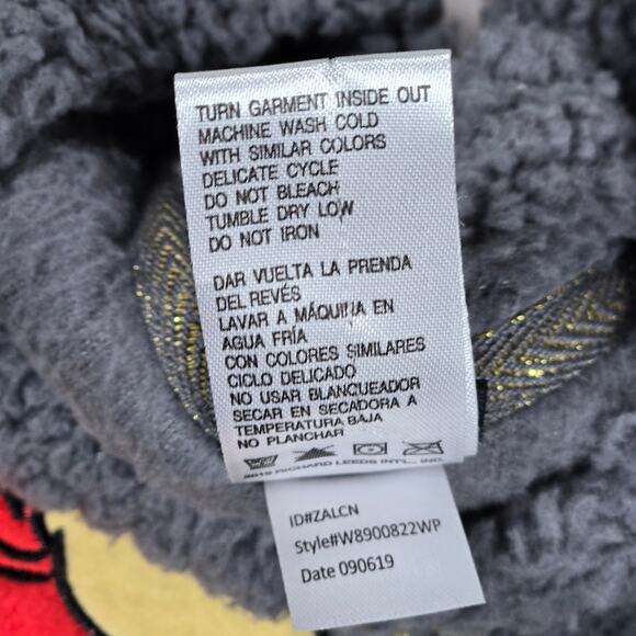 Disney Faux Fur Winnie The Pooh Grey Flannel OK But First Hunny Super Soft M - Picture 8 of 9